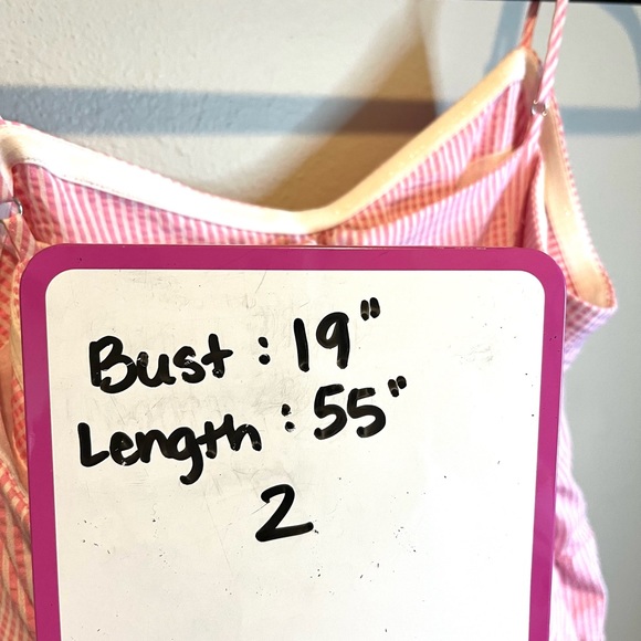 Vineyard Vines Pink & White Stripe Seersucker Tie Waist Jumpsuit Size 12 - Picture 14 of 14